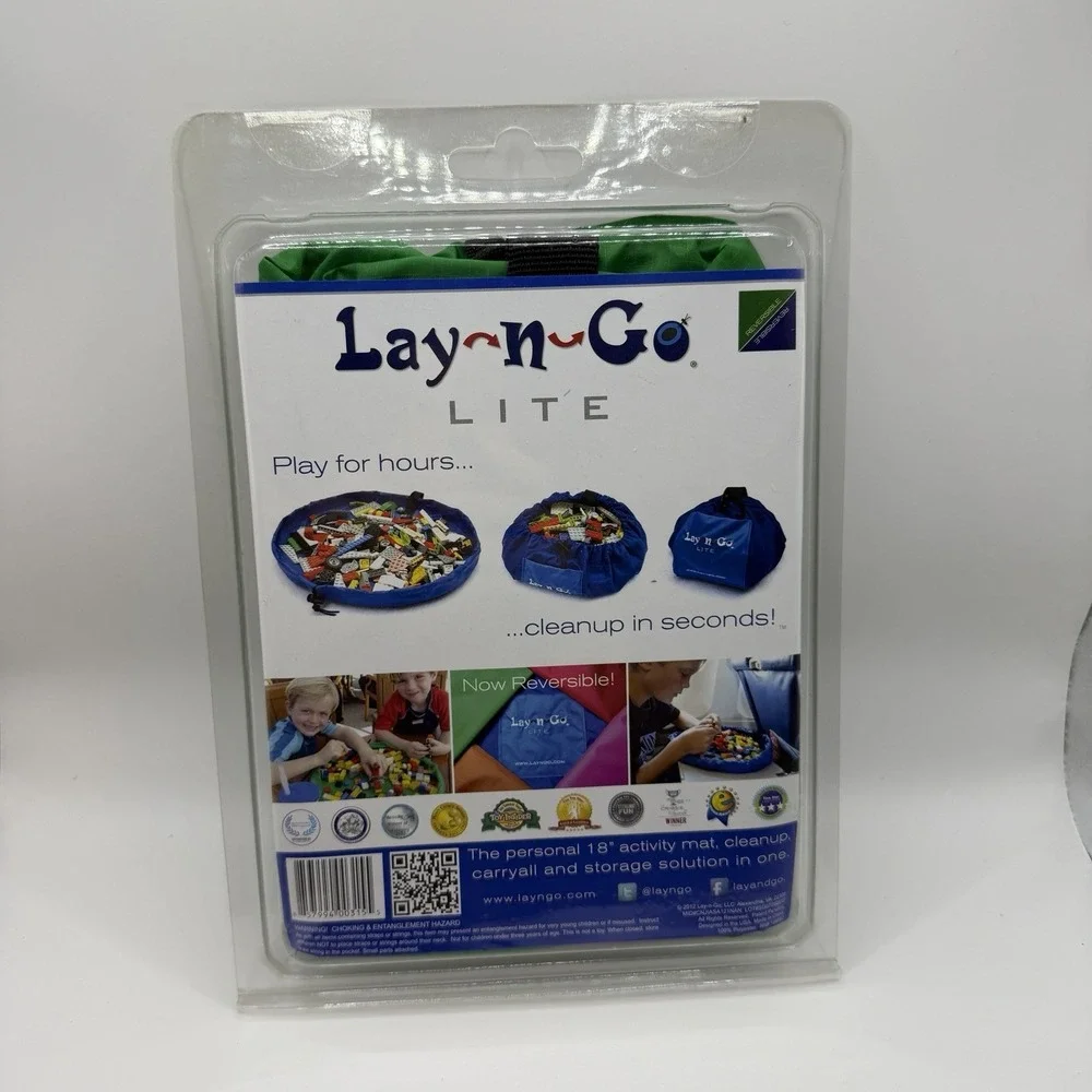Lay-N-Go‎ Lite Blue Toy Bag 18 Inch Activity Mat Carryall Storage Reversible New